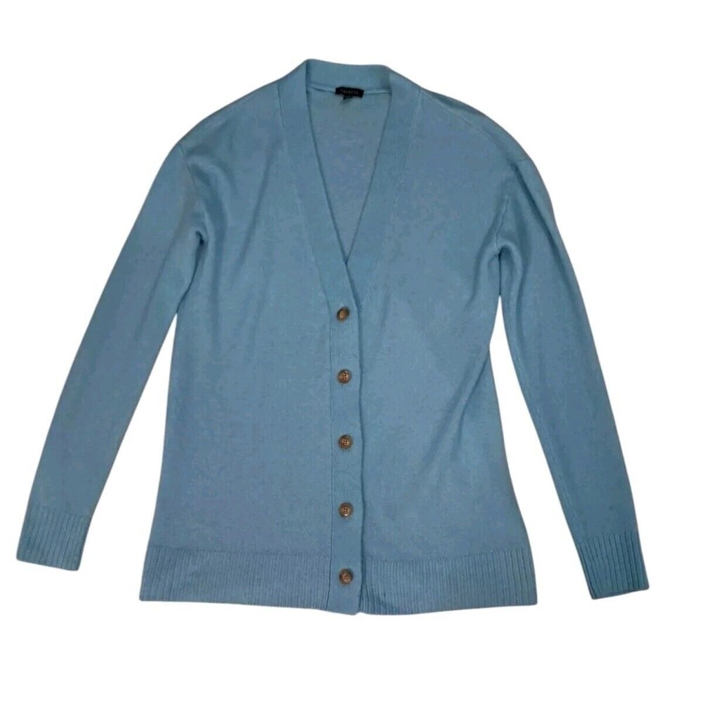 Talbots Cardigan Sweater Women's XS Blue V Neck Button Up Long Sleeve Classic